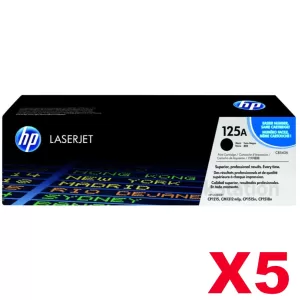 5 x HP CB540A (125A) Genuine Black Toner Cartridge - 2,200 Pages
