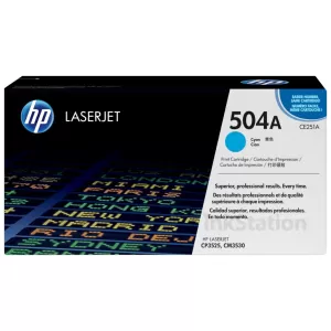 HP CE251A (504A) Genuine Cyan Toner Cartridge - 7,000 Pages