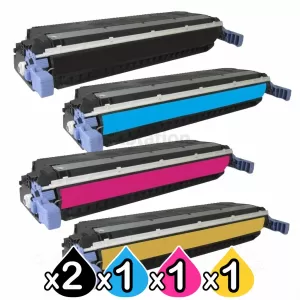 5 Pack HP C9730A-C9733A (645A) Compatible Toner Cartridges [2BK,1C,1M,1Y]