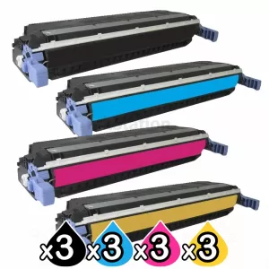3 sets of 4 Pack HP C9730A-C9733A (645A) Compatible Toner Cartridges [3BK,3C,3M,3Y]