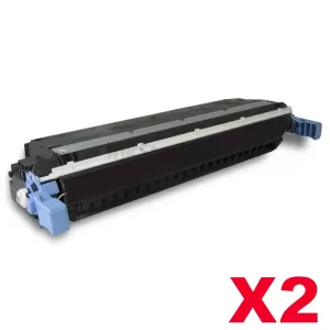 2 x HP C9730A (645A) Compatible Black Toner Cartridge - 13,000 Pages