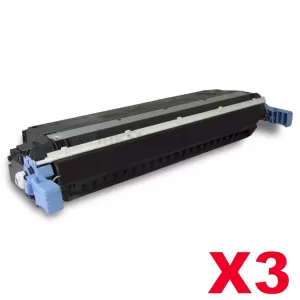 3 x HP C9730A (645A) Compatible Black Toner Cartridge - 13,000 Pages