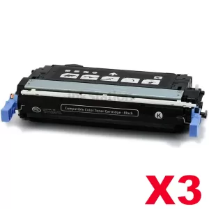 3 x HP CB400A (642A) Compatible Black Toner Cartridge - 7,500 Pages
