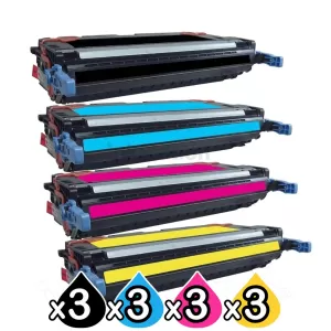 3 sets of 4 Pack HP Q7560A-Q7563A (314A) Compatible Toner Cartridges [3BK,3C,3M,3Y]