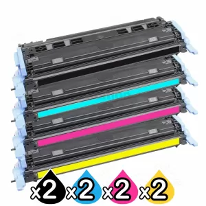 2 sets of 4 Pack HP Q6000A-Q6003A (124A) Compatible Toner Cartridges [2BK,2C,2M,2Y]