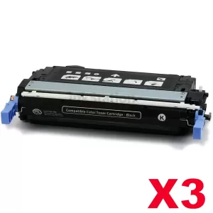 3 x HP Q6460A (644A) Compatible Black Toner Cartridge - 12,000 Pages