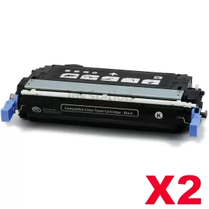 2 x HP Q6460A (644A) Compatible Black Toner Cartridge - 12,000 Pages