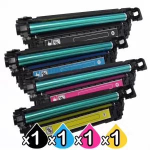 4 Pack HP CE250X-CE253A (504X/504A) Compatible Toner Cartridges [1BK,1C,1M,1Y]