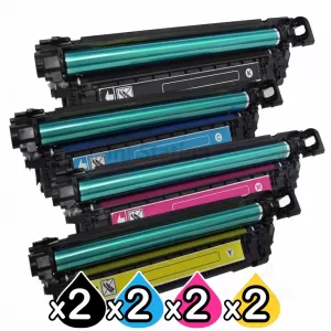 2 sets of 4 Pack HP CE250X-CE253A (504X/504A) Compatible Toner Cartridges [2BK,2C,2M,2Y]