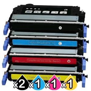 5 Pack HP Q6460A-Q6463A (644A) Compatible Toner Cartridges [2BK,1C,1M,1Y]