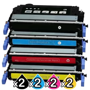 2 sets of 4 Pack HP Q6460A-Q6463A (644A) Compatible Toner Cartridges [2BK,2C,2M,2Y]