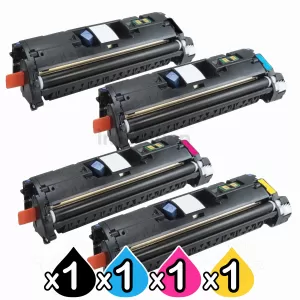 4 Pack HP Q3960A-Q3963A (122A) Compatible Toner Cartridges [1BK,1C,1M,1Y]