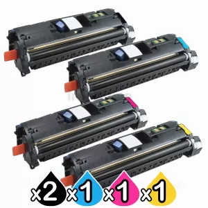 5 Pack HP Q3960A-Q3963A (122A) Compatible Toner Cartridges [2BK,1C,1M,1Y]