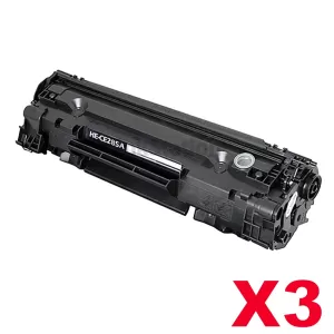 3 x HP CE285A (85A) Compatible Black Toner Cartridge - 1,600 Pages