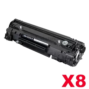 8 x HP CE285A (85A) Compatible Black Toner Cartridge - 1,600 Pages