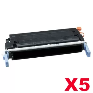 5 x HP C9720A (641A) Compatible Black Toner Cartridge  - 9,000 Pages