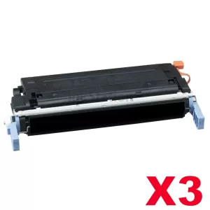 3 x HP C9720A (641A) Compatible Black Toner Cartridge  - 9,000 Pages
