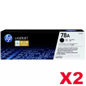 2 x HP 78A CE278A Genuine Black Toner Cartridge - 2,100 Pages