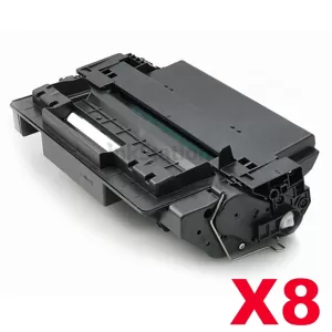 8 x HP CE255X (55X) Compatible Black High Yield Toner Cartridge - 12,000 Pages