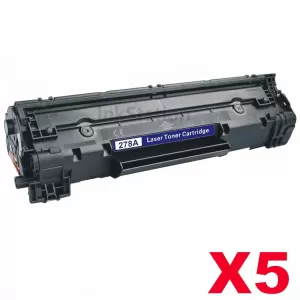 5 x HP 78A CE278A Compatible Black Toner Cartridge - 2,100 Pages