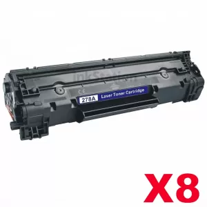8 x HP 78A CE278A Compatible Black Toner Cartridge - 2,100 Pages