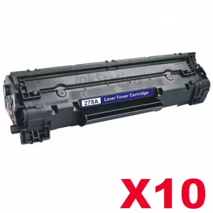10 x HP 78A CE278A Compatible Black Toner Cartridge - 2,100 Pages