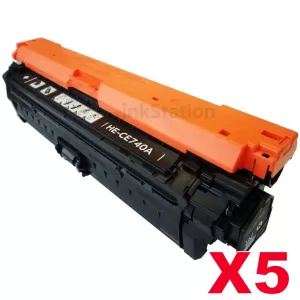 5 x HP CE740A (307A) Compatible Black Toner Cartridge - 7,000 Pages