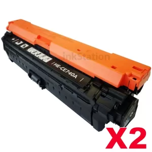 2 x HP CE740A (307A) Compatible Black Toner Cartridge - 7,000 Pages