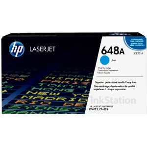 HP CE261A (648A) Genuine Cyan Toner Cartridge - 11,000 Pages