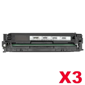 3 x HP CE320A (128A) Compatible Black Toner Cartridge - 2,000 Pages