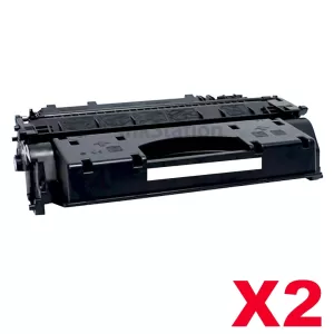 2 x HP CF280X (80X) Compatible Black Toner Cartridge - 6,900 Pages