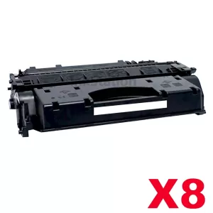8 x HP CF280X (80X) Compatible Black Toner Cartridge - 6,900 Pages