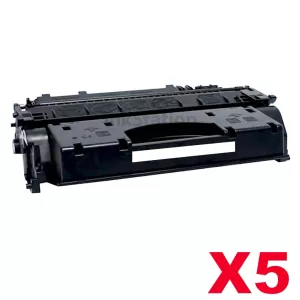 5 x HP CF280X (80X) Compatible Black Toner Cartridge - 6,900 Pages