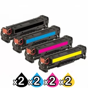 2 Sets of 4 Pack HP CF210X-CF213A (131X / 131A) Compatible Toner Cartridges [2BK,2C,2M,2Y]