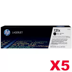 5 x HP CF210X (131X) Genuine Black High Yield Toner Cartridge - 2,400 Pages