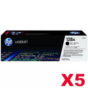 5 x HP CE320A (128A) Genuine Black Toner Cartridge - 2,000 Pages
