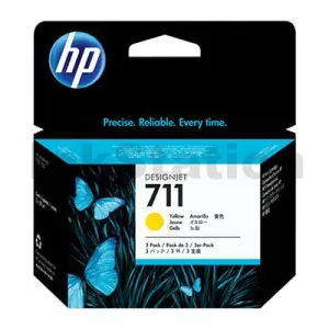 HP 711 Genuine [Tri Pack] Yellow Inkjet Cartridge CZ136A 29ml each
