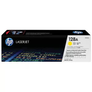 HP CE322A (128A) Genuine Yellow  Toner Cartridge - 1,300 Pages
