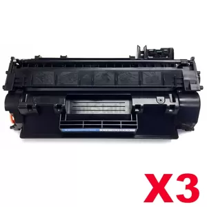 3 x HP CF280A (80A) Compatible Black Toner Cartridge - 2,700 Pages
