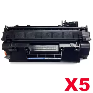 5 x HP CF280A (80A) Compatible Black Toner Cartridge - 2,700 Pages