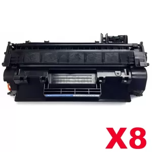 8 x HP CF280A (80A) Compatible Black Toner Cartridge - 2,700 Pages