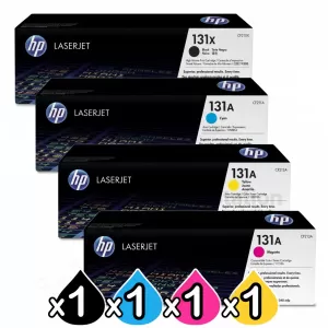 4 Pack HP CF210X-CF213A (131X / 131A) Genuine Toner Cartridges [1BK,1C,1M,1Y]