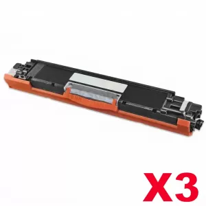 3 x HP CE310A (126A) Compatible Black Toner Cartridge  - 1,200 Pages