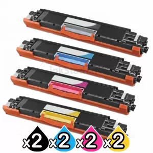 2 sets of 4 Pack HP CE310A-CE313A (126A) Compatible Toner Cartridges [2BK,2C,2M,2Y]