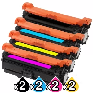 2 sets of 4 Pack HP CE400X-CE403A (507X/507A) Compatible Toner Cartridges [2BK,2C,2M,2Y]