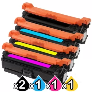 5 Pack HP CE400X-CE403A (507X/507A) Compatible Toner Cartridges [2BK,1C,1M,1Y]