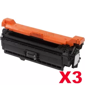 3 x HP CE400X (507X) Compatible Black Toner Cartridge - 11,000 Pages