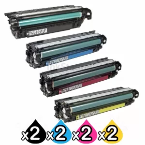 2 Sets of 4 Pack HP CE264X, CF031A-CF033A (646X/646A) Compatible Toner Cartridges [2BK,2C,2M,2Y]