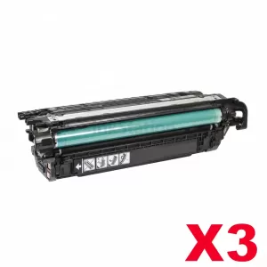 3 x HP CE264X (646X) Compatible Black Toner Cartridge - 17,000 Pages