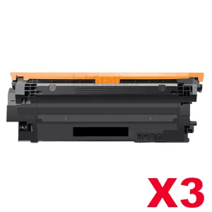3 x HP 213X W2130X High Yield Compatible Black Toner Cartridge - 9,000 pages